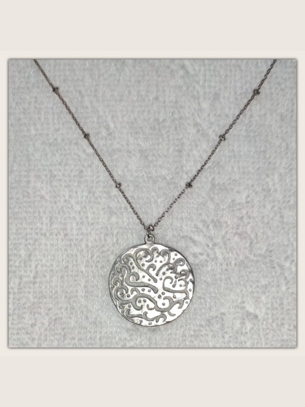 Silpada 925 Sterling Silver 'Cut Above' Necklace N2328 Disc Pendant on 18" Chain